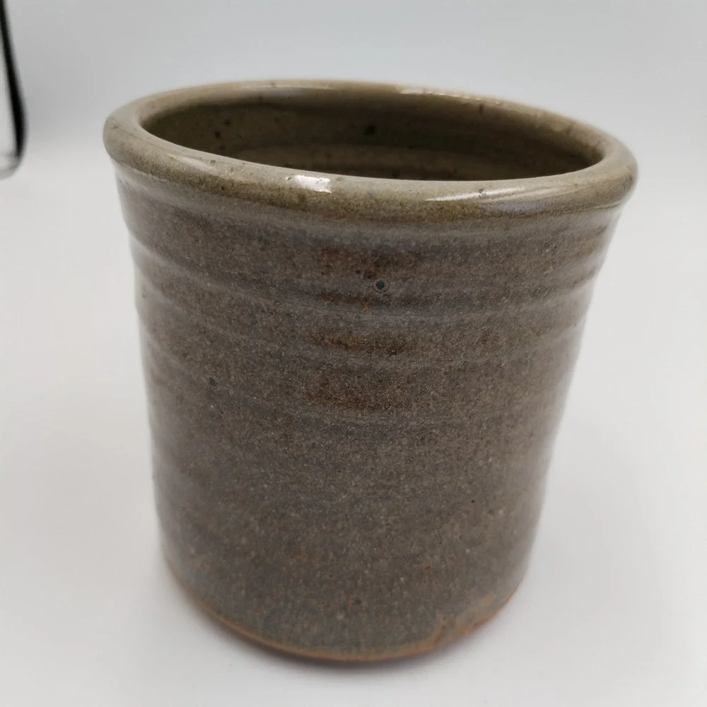 Vintage 1989 Signed Studio Pottery Tumbler Trident Mark PS 89 Stoneware Cup 4